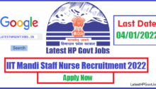 IIT Mandi Staff Nurse Recruitment 2022