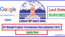 IIT Mandi Project Technician Recruitment 2022