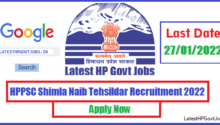 HPPSC Shimla Naib Tehsildar Recruitment 2022