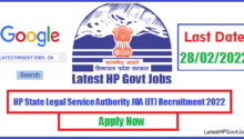 HP State Legal Service Authority JOA (IT) Recruitment 2022