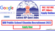 DAV Public School Chamba Recruitment 2022