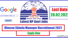 Himcon Shimla Manager Recruitment 2022