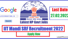 IIT Mandi SRF Recruitment 2022