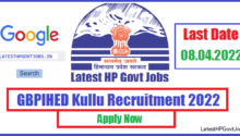 GBPIHED Kullu Recruitment