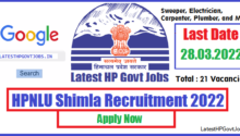 HPNLU Shimla Recruitment 2022