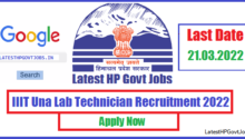 IIIT Una Lab Technician Recruitment 2022