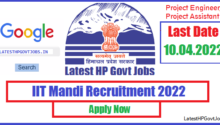 IIT Mandi Project Engineer/Assistant Recruitment 2022