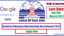 Kendriya Vidyalaya Dharamshala Recruitment 2022