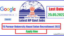 YSP University Nauni Solan Recruitment 2022