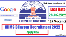 AIIMS Bilaspur Recruitment 2022, Clerk,Steno,Storekeeper,JE