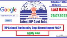 HP Animal Husbandry Dept Recruitment 2022,Veterinary Officer