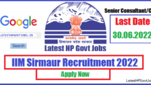 IIM Sirmaur Recruitment 2022, Senior Consultant/CAO