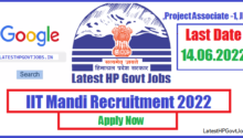 IIT Mandi Recruitment 2022, Project Associate -1, JRF