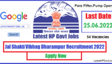 Jal Shakti Vibhag Dharampur Recruitment 2022, Fitter,Pump Operator