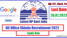 DC Office Shimla Recruitment 2022, JOA (IT), Clerk, Peon