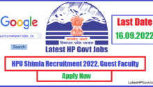 HPU Shimla Recruitment 2022, Guest Faculty