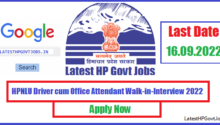 HPNLU Driver cum Office Attendant Walk-in-Interview 2022