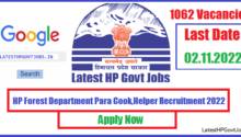 HP Forest Department Para Cook,Helper Recruitment 2022