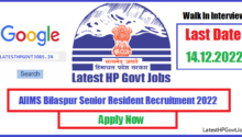 AIIMS Bilaspur Senior Resident Recruitment 2022