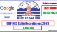 GBPIHED Kullu Recruitment 2023