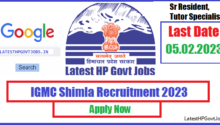 IGMC Shimla Sr Resident, Tutor Specialist Recruitment 2023