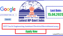 IIIT Una Sr Engineering Assistant Electrical Recruitment 2023