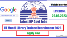 IIT Mandi Library Trainee Recruitment 2023