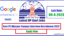 Govt ITI Bilaspur Campus Interview Recruitment 2023