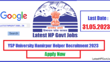 YSP University Hamirpur Helper Recruitment 2023