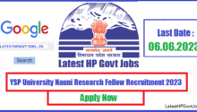 YSP University Nauni Research Fellow Recruitment 2023