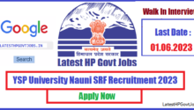 YSP University Nauni SRF Recruitment 2023