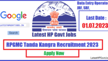 RPGMC Tanda Kangra Data Entry Operator, JRF, SRF, Recruitment 2023