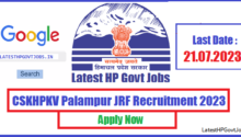 CSKHPKV Palampur JRF Recruitment 2023