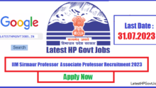 IIM Sirmaur Professor / Associate Professor Recruitment 2023