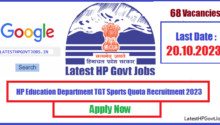 HP Education Department TGT Sports Quota Recruitment 2023