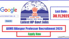 AIIMS Bilaspur Professor Recruitment 2023