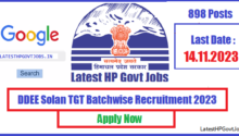 DDEE Solan TGT Batchwise Recruitment 2023