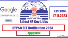 HPPSC SET Notification 2023