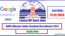 AIIMS Bilaspur Junior Resident Recruitment 2023- Walk In Interview