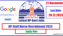 HP Staff Nurse Recruitment 2023