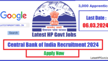 Central Bank of India Recruitment 2024 3,000 Apprentice Positions