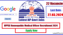 HPPSC Homeopathic Medical Officer Recruitment 2024