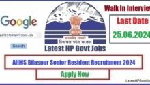 AIIMS Bilaspur Senior Resident Recruitment 2024