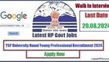 YSP University Nauni Young Professional Recruitment 2024