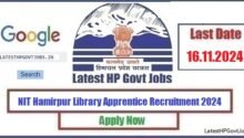 NIT Hamirpur Library Apprentice Recruitment 2024