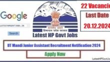 IIT Mandi Junior Assistant Recruitment Notification 2024